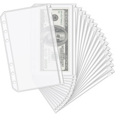 16 Pcs A6 Size Binder Pockets 6 Holes Budget Cash Envelopes Zipper Folders