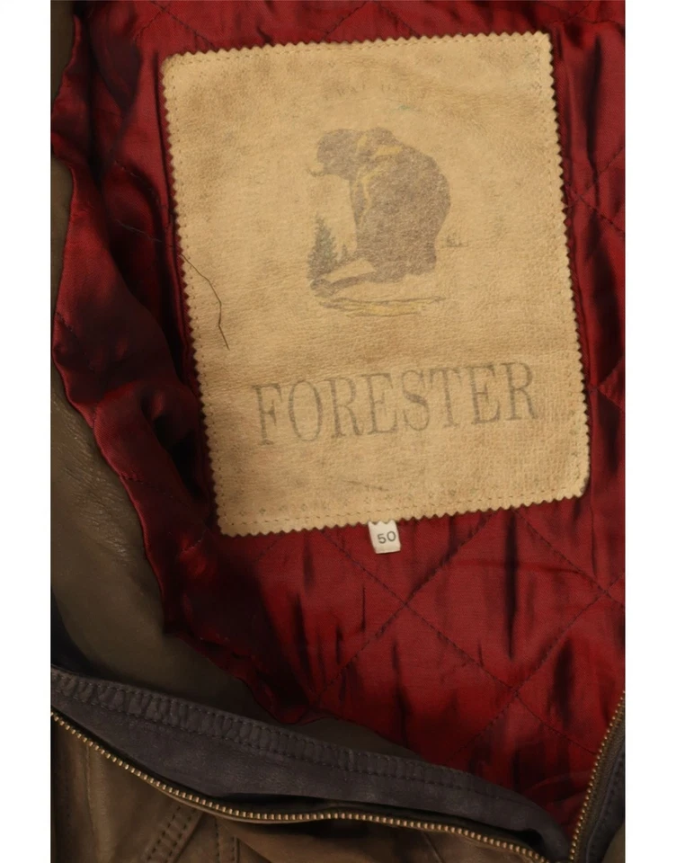 Chaqueta de cuero para hombre FORESTER IT 50 grande marrón AK01 Foto 3 de 3