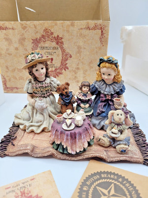 VTG 1990s Boyds Bear Sarah & Heather -Tea for Four-Yesterday's Child