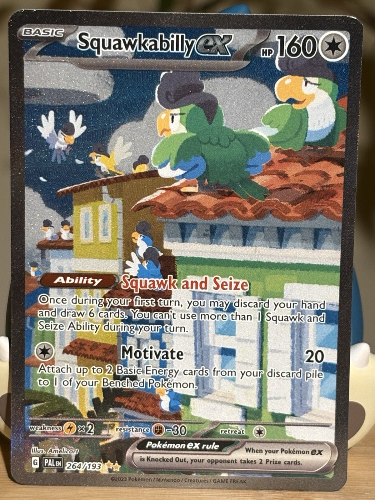 Pokémon TCG Paldea Evolved Squawkabilly ex Special Illustration Rare 264/193 NM