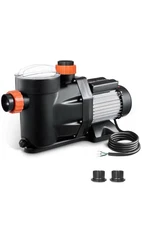 VEVOR 1.5 HP Above Ground Swimming Pool Pump Single Speed 122GPM 3450RPM No Plug