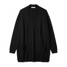 Ilcolorso Black Long Knit Cardigan, Size 105