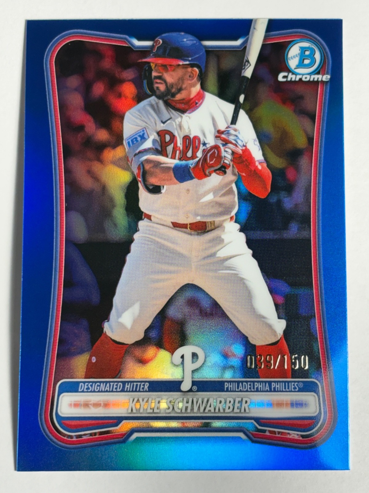 Kyle Schwarber 2026 Bowman Chrome Blue Refractor /150 #71 - Phillies