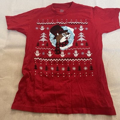Men s Medium Buc-ees Red Worth Melting For Christmas Tshirt.Bucees