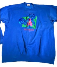 Vintage Walt Disney World Sweatshirt Mens L/XL Blue Magic Castle 90s Made In USA