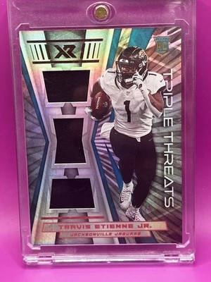 2021 Panini XR - Rookie Triple  Patch Travis Etienne #1/75 Jersey Number JSY#