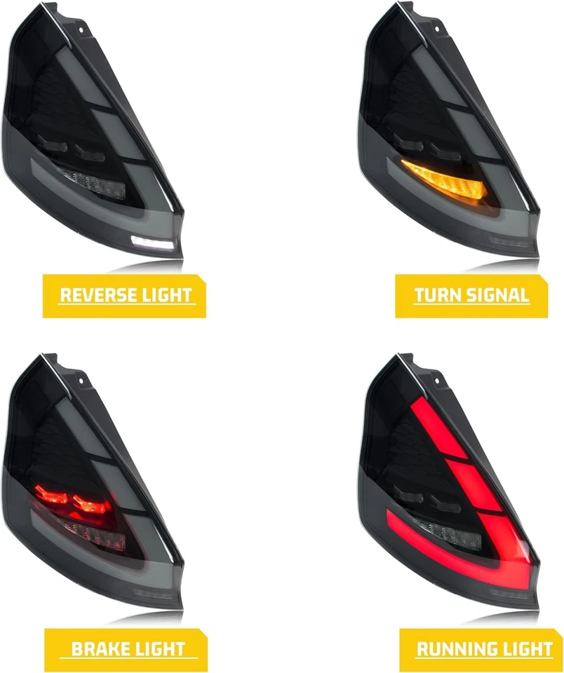 Luces traseras LED de señal secuencial para Ford Fiesta Hatchback 2011-2019 Foto 2 de 4