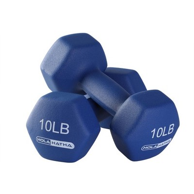 HolaHatha 2, 3, 5, 8, and 10 Pound Neoprene Dumbbell Weight Set with Rack