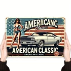 Retro American Car Vintage Style Tin Metal Signs Home Décor Wall Art 8x12