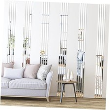 Acrylic Mirror Strips, 20 PCS Self Adhesive Peel and Stick Mirror Wall Silver