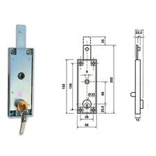 POTENT C-1640 Serratura Basculante Cilindro Tondo in Acciaio Resistente