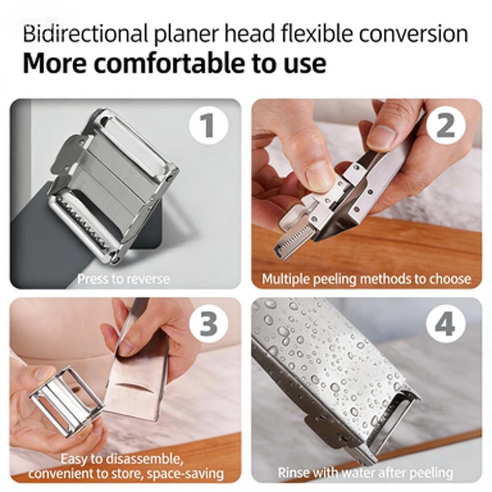 Sharp Easy-To-Use Detachable 304 Stainless Steel Dual-Head Multi-Function Peeler