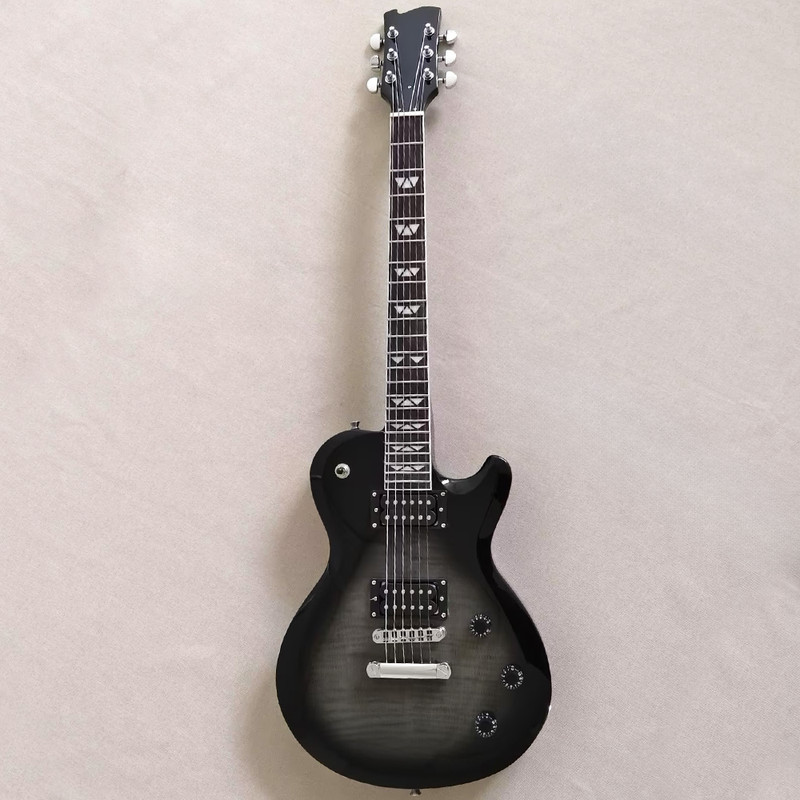 Black Electric Guitar Mahogany BD Rosewood FB Flame Maple Top Abalone Inlay