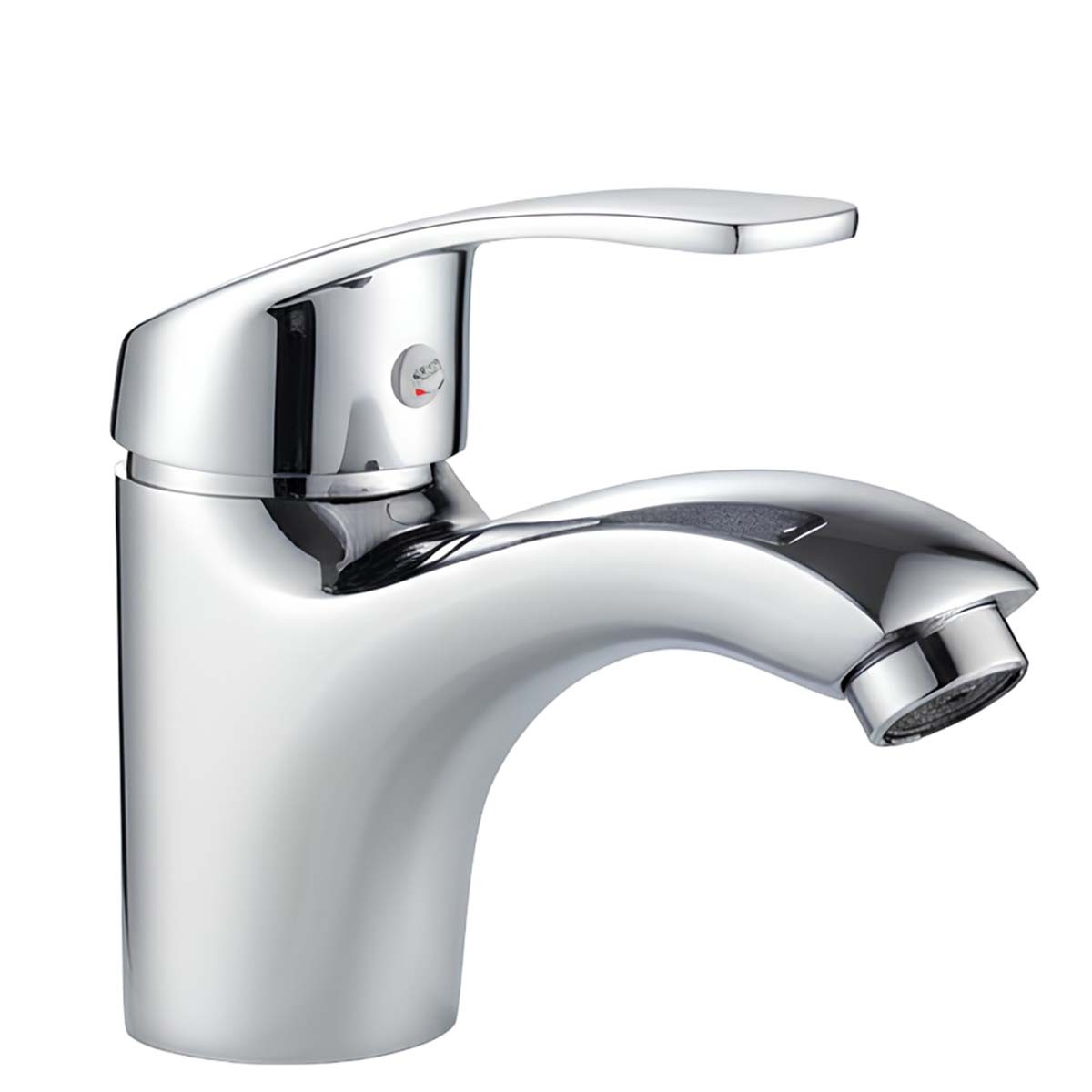 Robinet de lavabo monocommande avec mitigeur eau chaude et froide chrome brillant