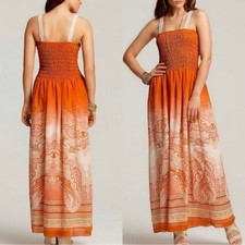 Free People Megs Smocked Brocade Damask Maxi Dress