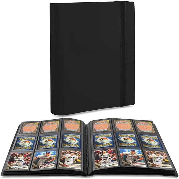 Trading Card Binder Holder, 9-Pocket Sports Collector 360-Pockets, Black