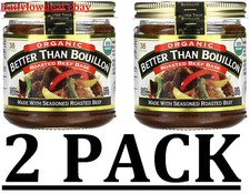 2 PACK- Better Than Bouillon Organic Roasted Beef Base 8 oz Jar 16 oz 