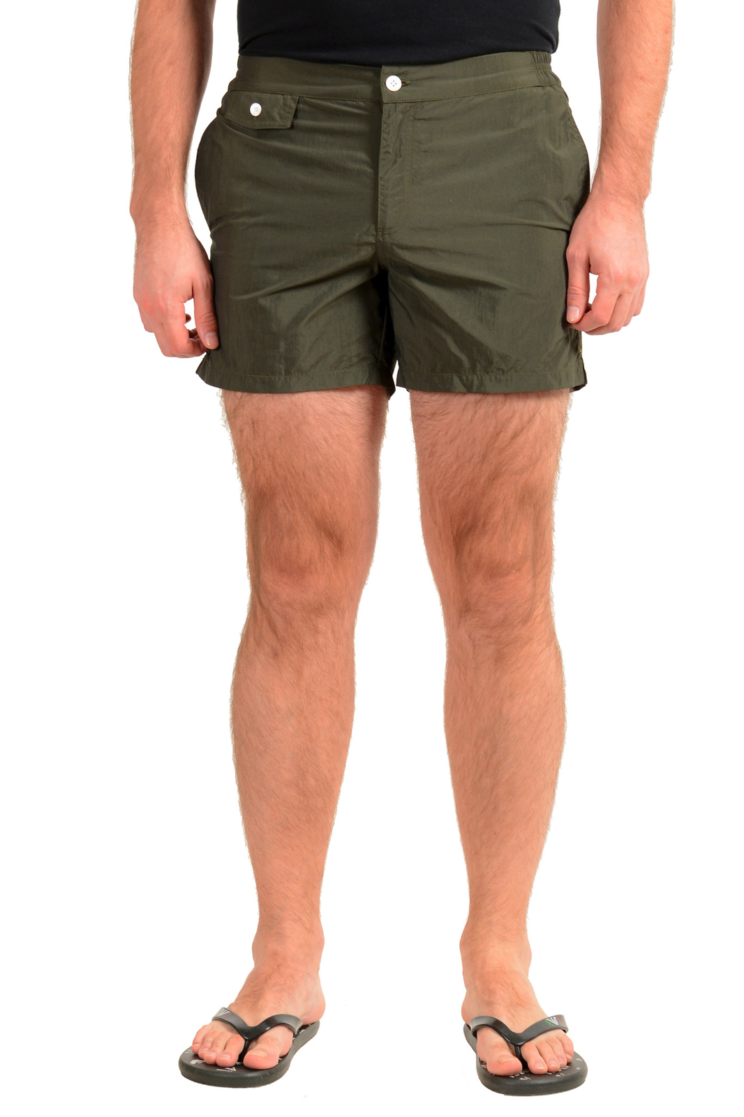 Мужские плавательные шорты Incotex Slowear оливково-зеленого цвета, размер US 36, IT 52