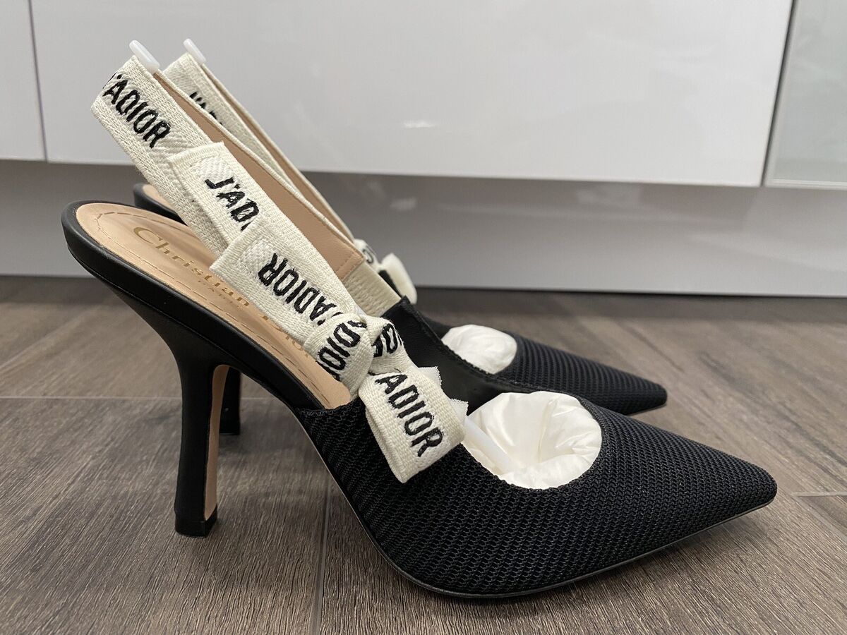 CHRISTIAN DIOR J'ADIOR FABRIC & RIBBON BLACK NOIR SHOES CHRISTIAN DIOR J'ADIOR FABRIC & RIBBON BLACK NOIR SHOES