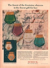 Print Ad Lady Schick Razors 1956 Full Page Large Magazine 10.5"x13.5"