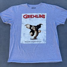 Adult Sz XL Gremlins Movie Short Sleeve Graphic T-Shirt Gizmo Distressed Graphic