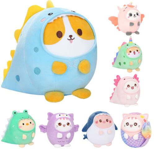 9.8in Cute Animal Plush Pillow Doll Soft Toy for Kids, Anime Cat Plushies