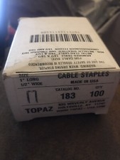  100-Pk Topaz Cable Staples 1" long x 1/2" wide Catalog No. 183
