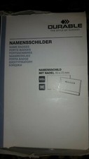 60 Stück Durable 8001 Namensschilder 40x75mm transparent mit Nadel