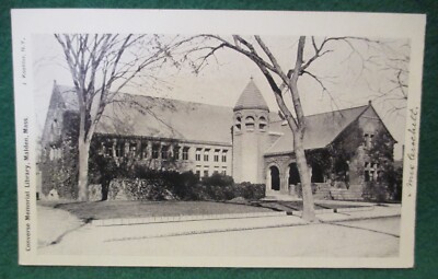 Malden Library Estate Sale ~ Vintage Postcard - Converse Memorial Library, Malden ...