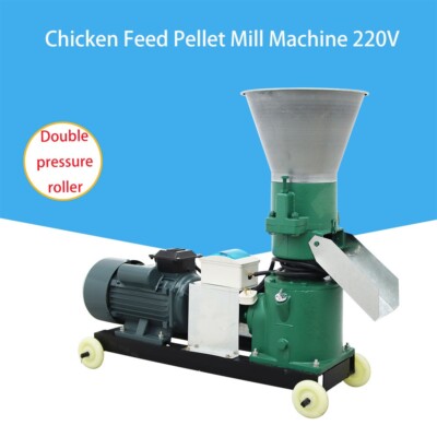 150KG/h Electric Chicken Feed Pellet Mill Machine 5MM Holes Feed Granulator 220V