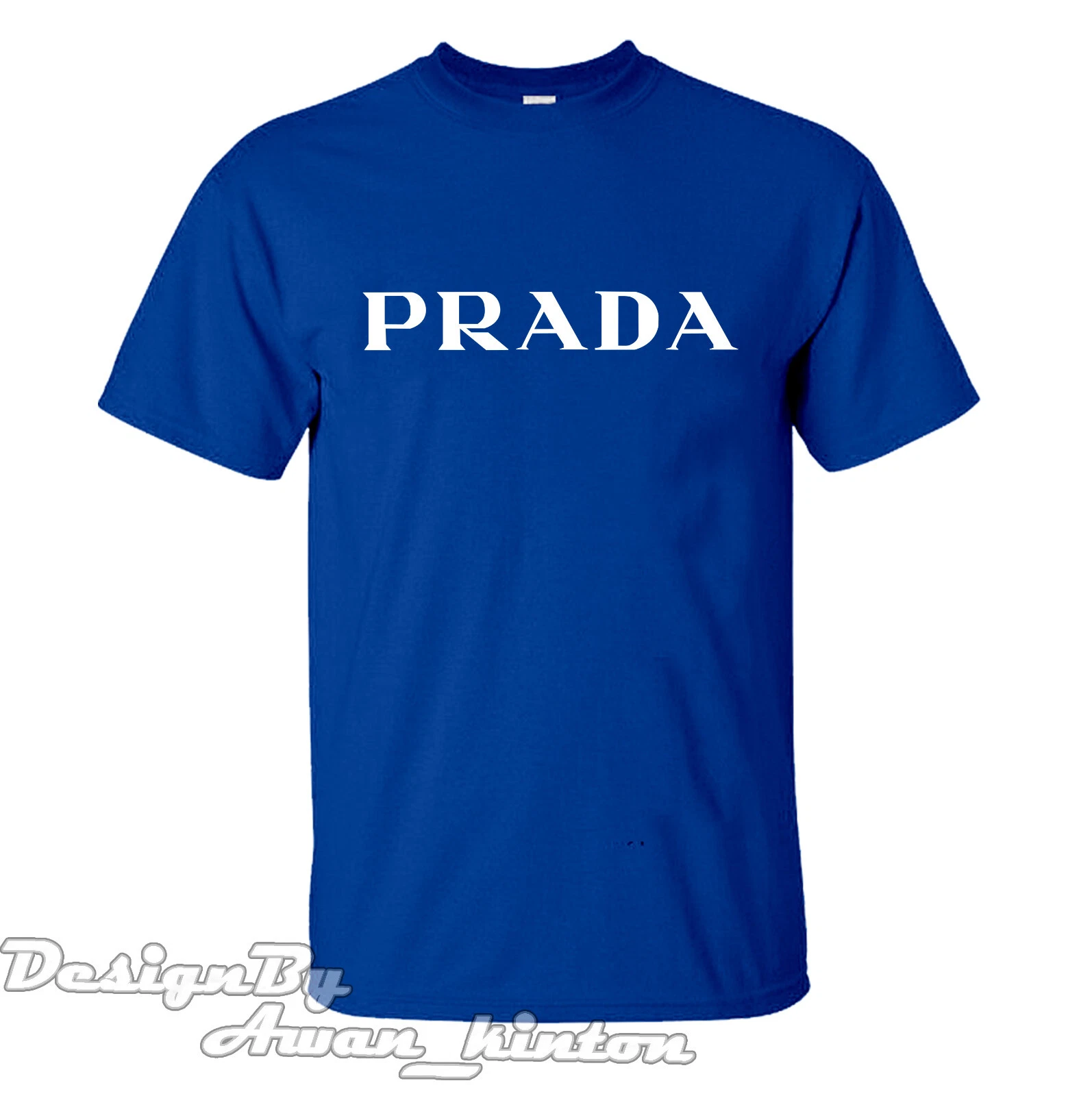 Abbigliamento Maglietta Prada Logo Nuovo Arrivo Colore Blu