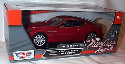 Aston Martin DB9 Coupe in Magma Rot Maßstab 1:18 Modell Motor Max Neu OVP
