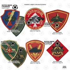 1st 2nd 3rd 4th 5th 8th Tank Battalion Patches (Marines USMC)