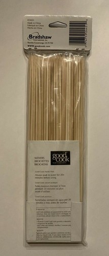 Wooden Barbecue Skewers Brochettes - 100 PC. 9.75" Crafts Shish Kabobs BBQ - Picture 3 of 5