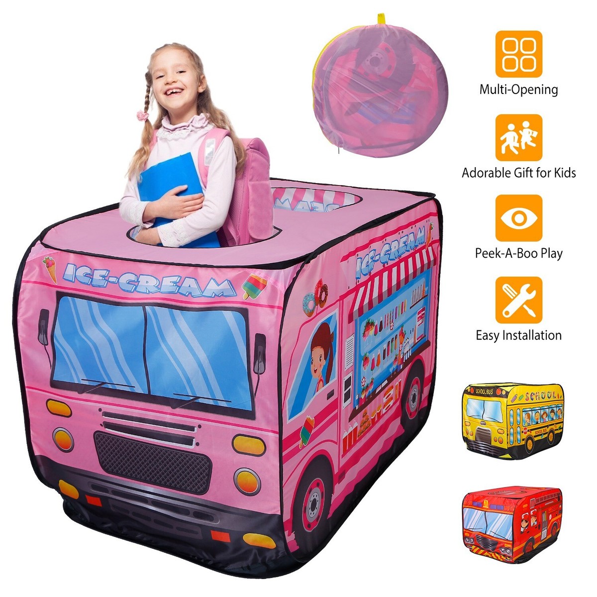 Kids Play Tent Girls Princess Castle Tent Pop Up Indoor Playhouse with Bag  Gift