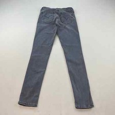Levis 711 Jeans Womens 26 Black Denim Skinny Fit Stretch Light Charcoal Wash