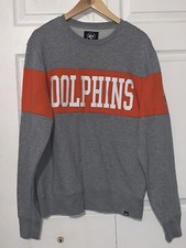 NWT NFL MIAMI DOLPHINS RETRO LOGO SWEATER SIZE LARGE MADE BY 47 BRAND