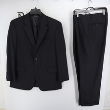 Men Jos A Bank 2pc Suit Jacket Coat Size 42R Pants 35 X 30 Navy Blue Pin Striped