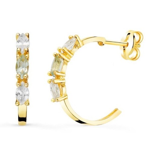 Boucles D'oreilles En Or 18K 750 Mls - Pomme Avec Zirconias 7 Mm - Neuf Avec étiquettes - Bijou Femme