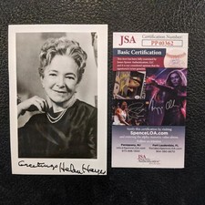 Helen Hayes Triple Crown Actress JSA Certified Autograph 3x5 Black & White Photo