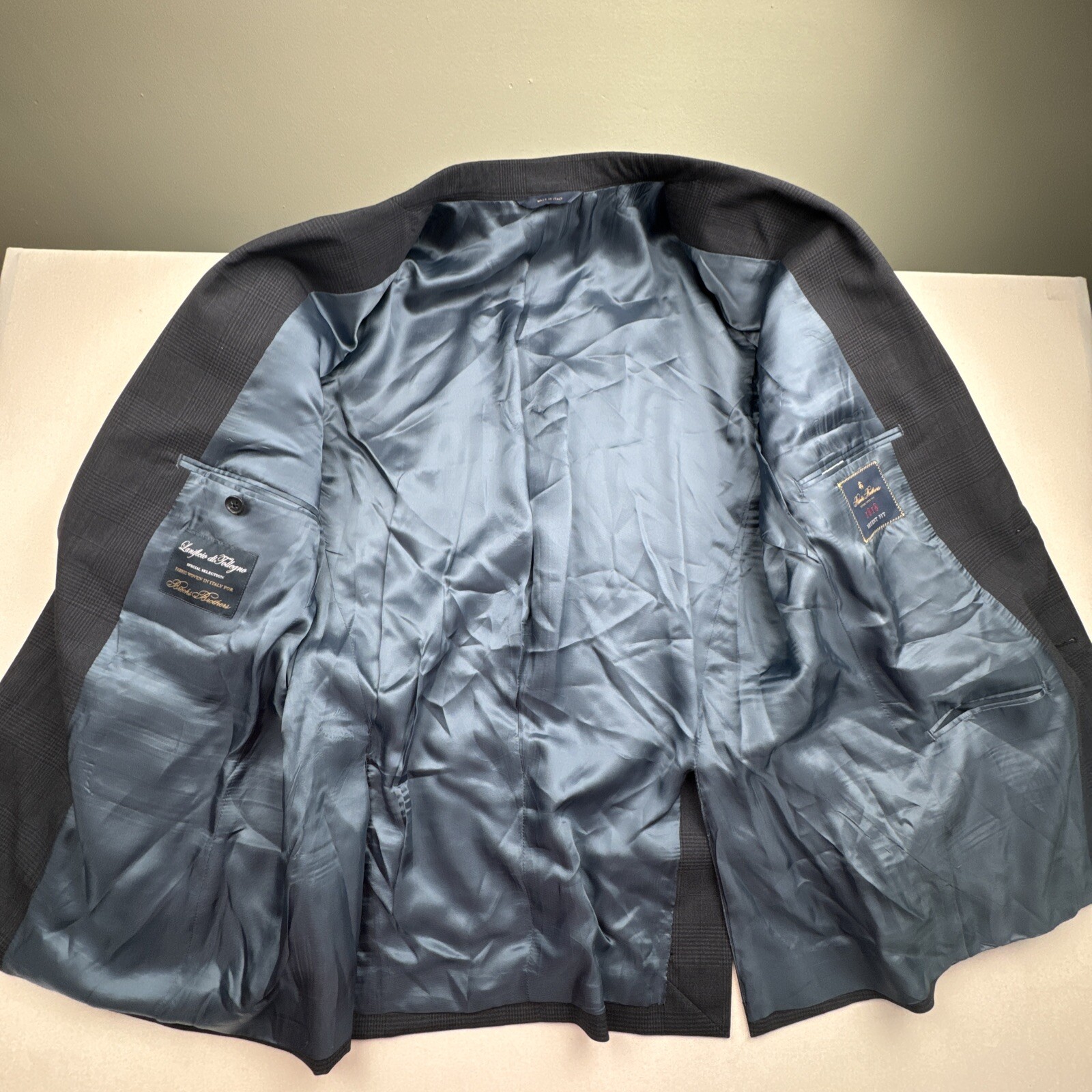 Brooks Brothers 1818 Regent Lanificio di Tollegno Blue Wool Blazer Jacket Sz 41R thumbnail 19