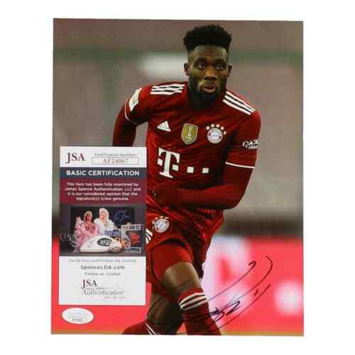 Foto firmada de Alphonso Davies de Munich 8x10 (JSA) - Imagen 2 de 2