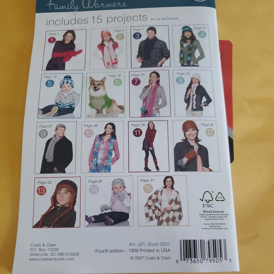 Family Warmers - Crochet/Knitting Instruction Booklet  2007  - Image 2 of 3