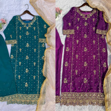 Presenting New Faux Georgette Salwar Kameez With Dupatta For Girls And Women XL