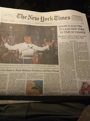 THE NEW YORK TIMES NYT WEDNESDAY NOVEMBER 3, 2021 (ELECTION DAY 2021) 