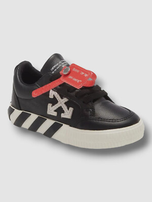 $315 Off-White Unisex Kid's Black Low Top Vulcanized Sneaker Shoe Sz EU 27/US 10