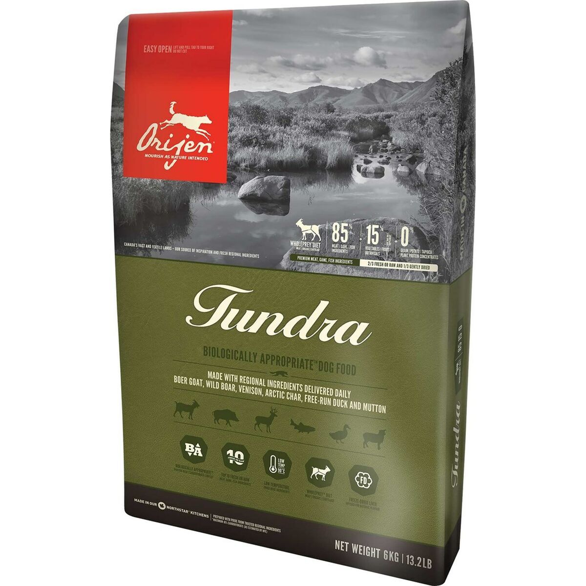 mangime Orijen Tundra Adulto Carne di vitello Agnello Anatra Cinghiale Capra