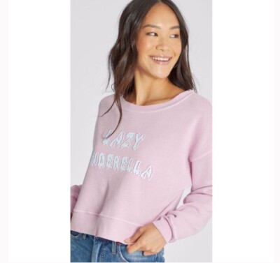 NWT Wildfox Lazy Cinderella Pink Regal Sweateshirt Size XS