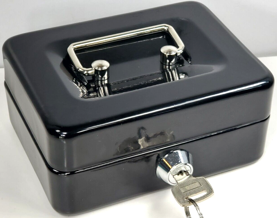 Change Box Key Mini Cash Box Steel Lock Box SMALL Change Safe 5 x 4 x 2