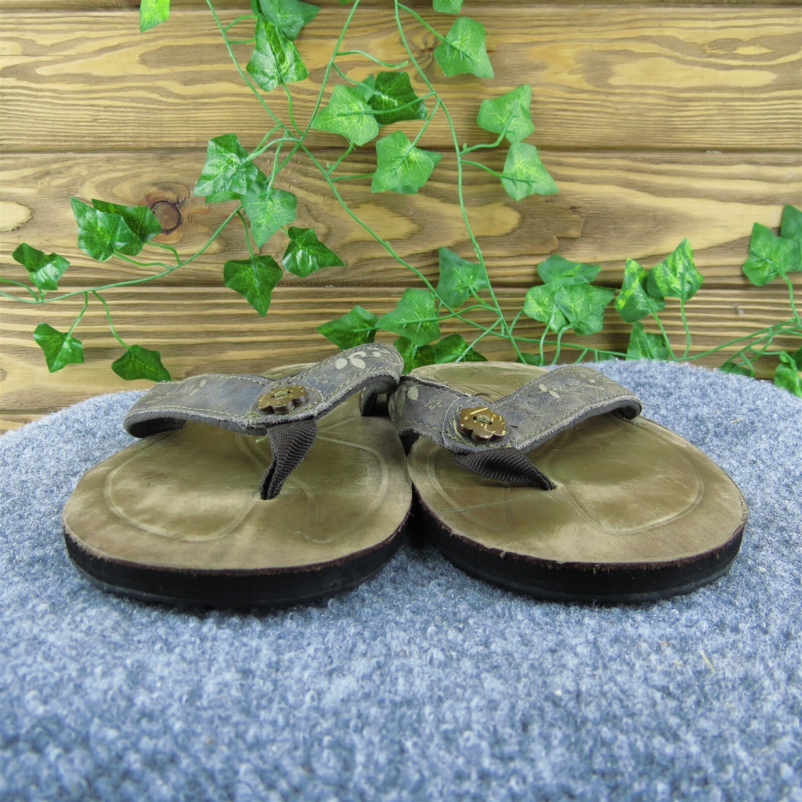 KEEN scarpe sandalo infradito donna pelle marrone taglia 10 media